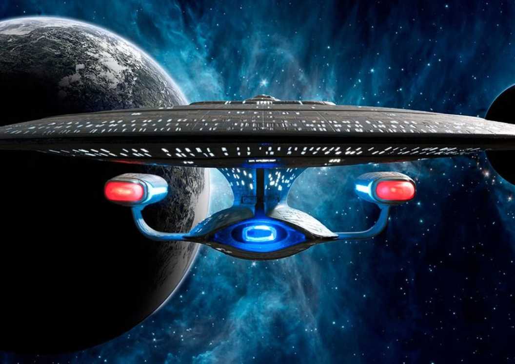 The Enterprise-D in space in Star Trek TNG