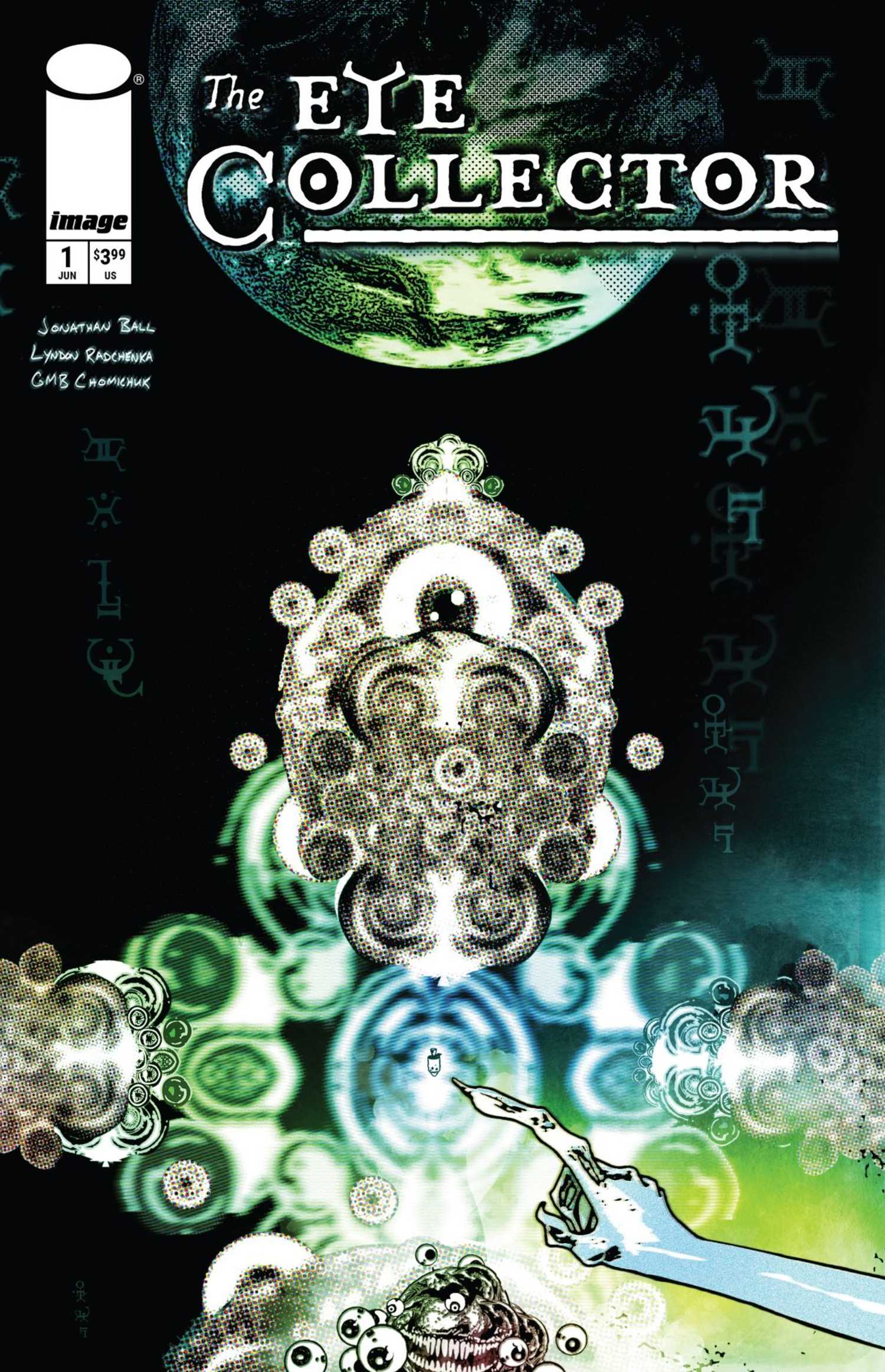 the eye collector comic cover art showing a cosmic pattern