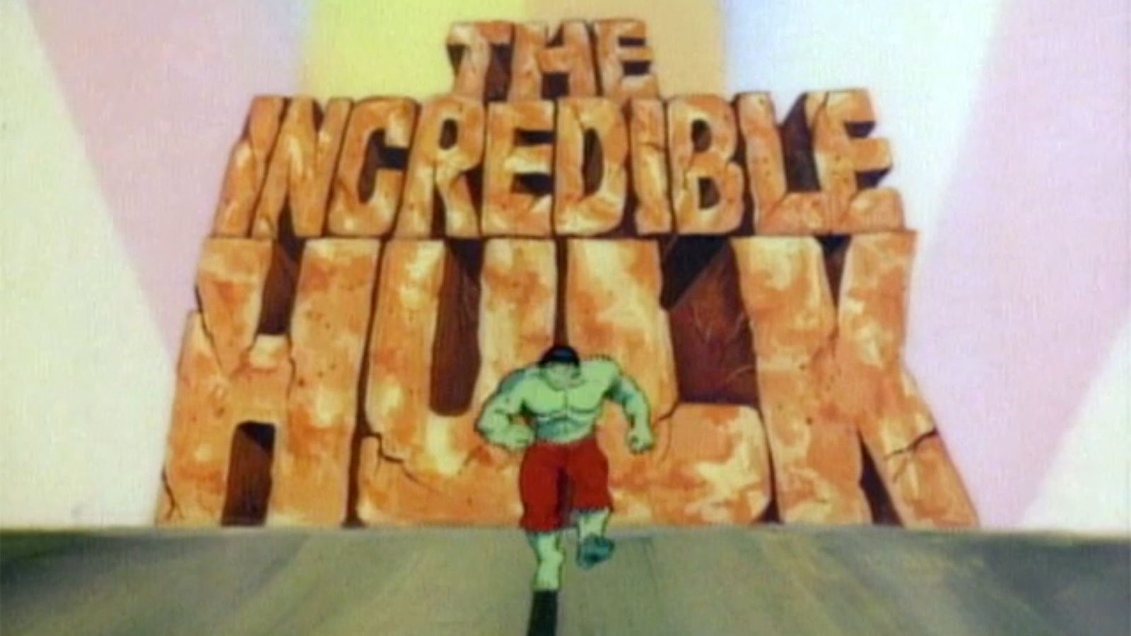 The Incredible Hulk title card with the Hulk running.