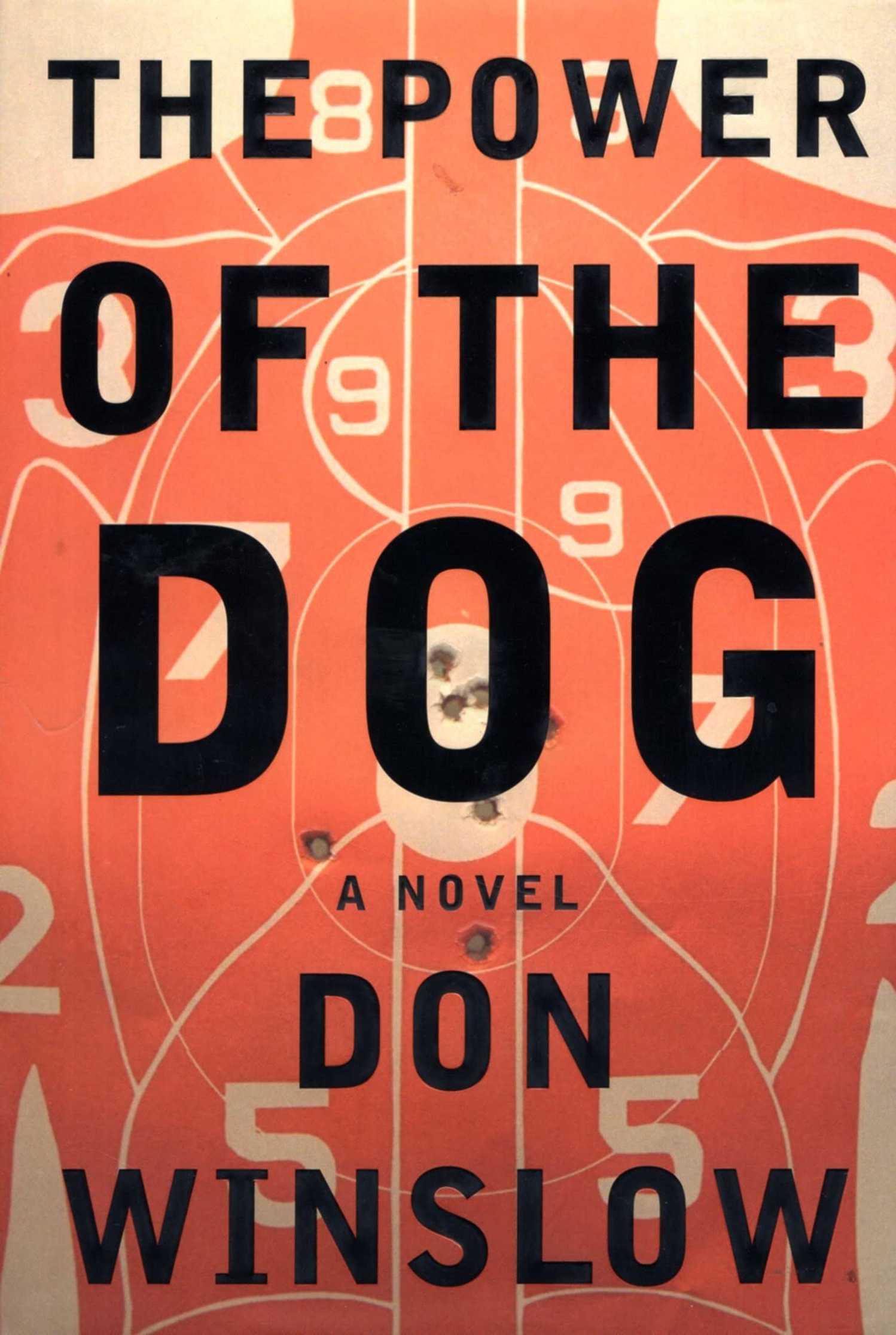 The Power of the Dog book cover, a shooting range target