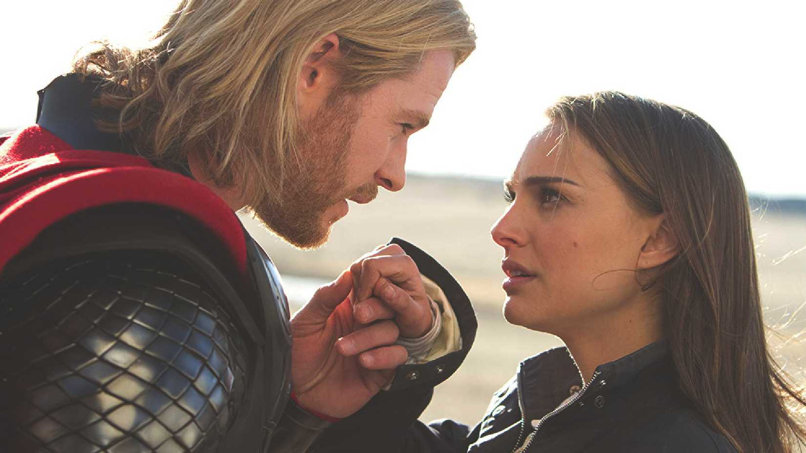 thor holds jane s hand in the 2011 film thor