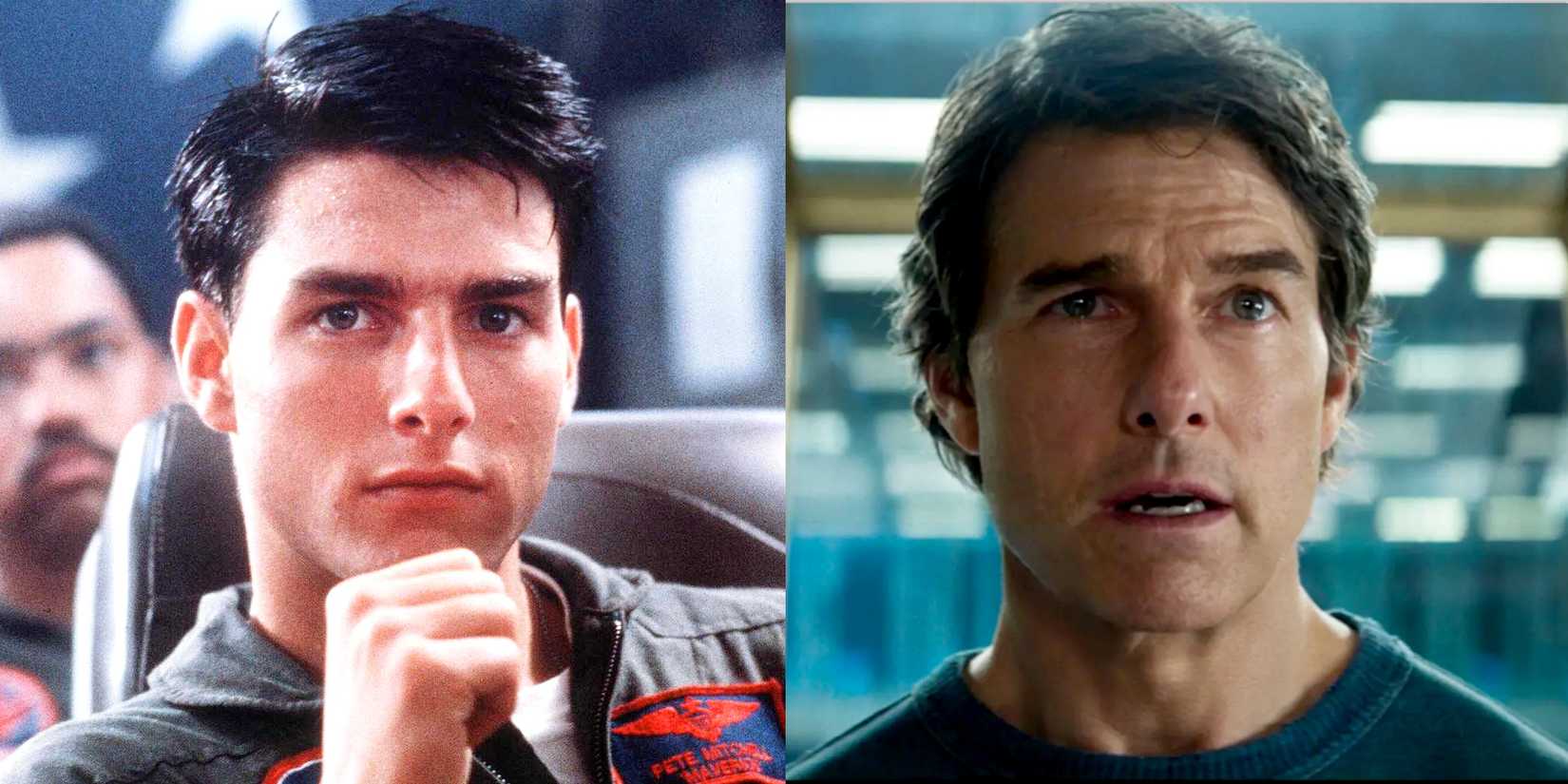 tom cruise in top gun side by side with mission impossible final reckoning