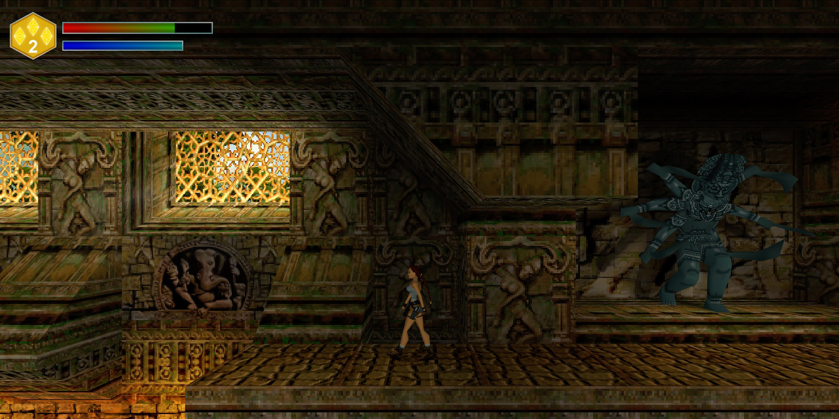 Tomb Raider sidecrolling temple gameplay