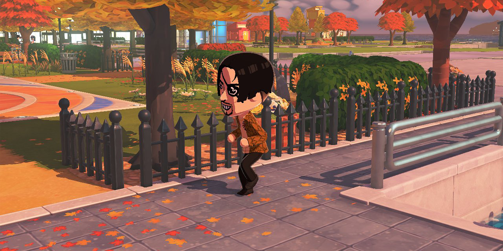 Tomodachi Life Fallen leaves next to Majima
