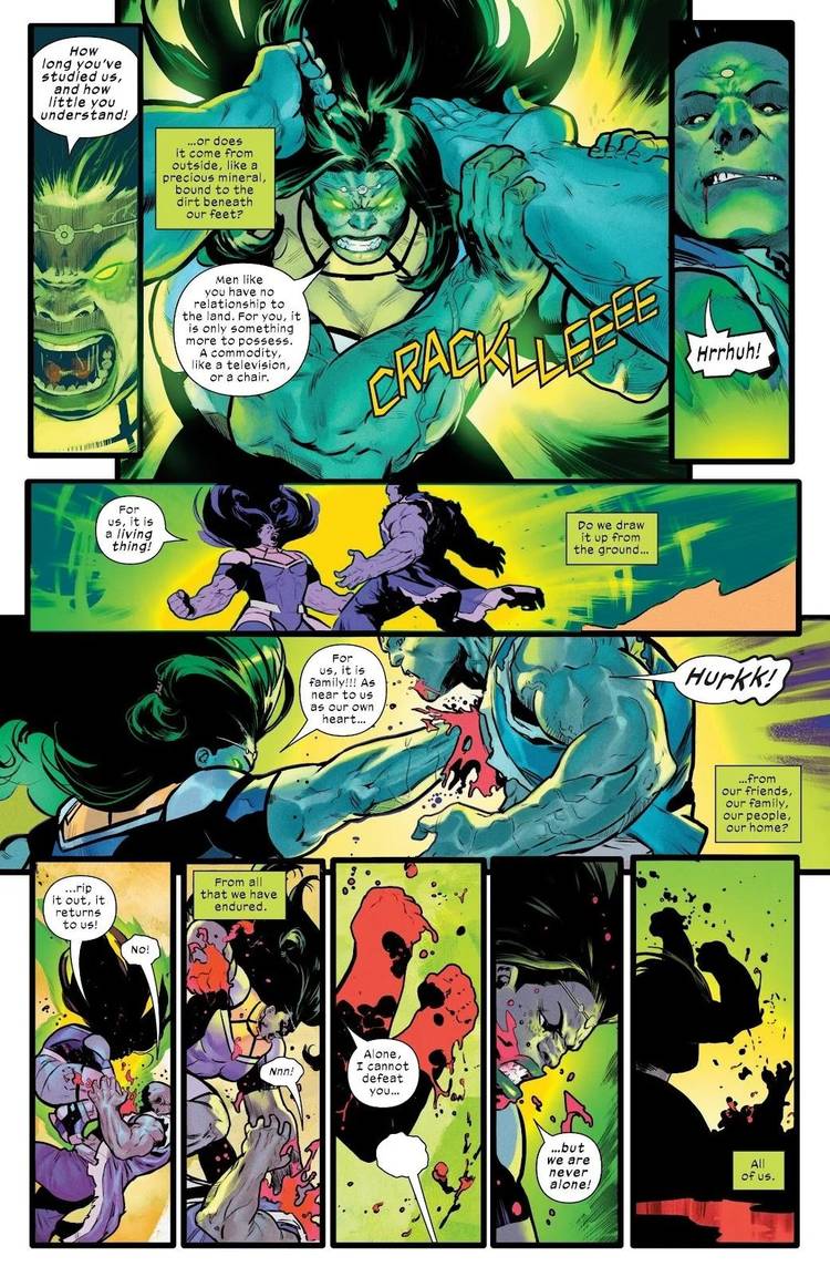 Ultimates #24, She-Hulk narrates about the true nature of strength