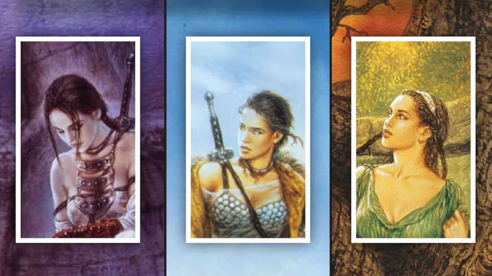 Characters from The Axis Trilogy book covers