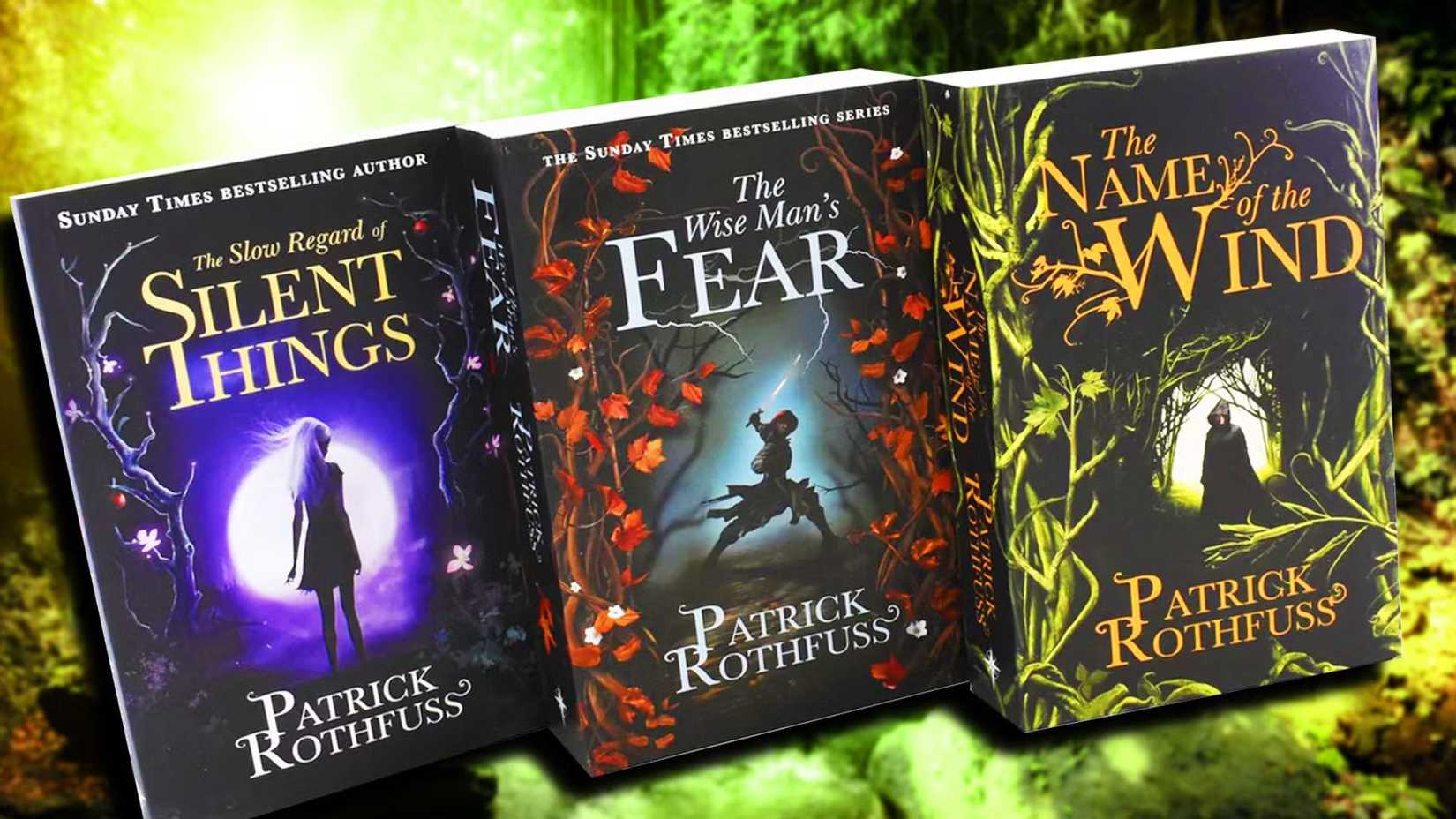 The covers of books by Patrick Rothfuss