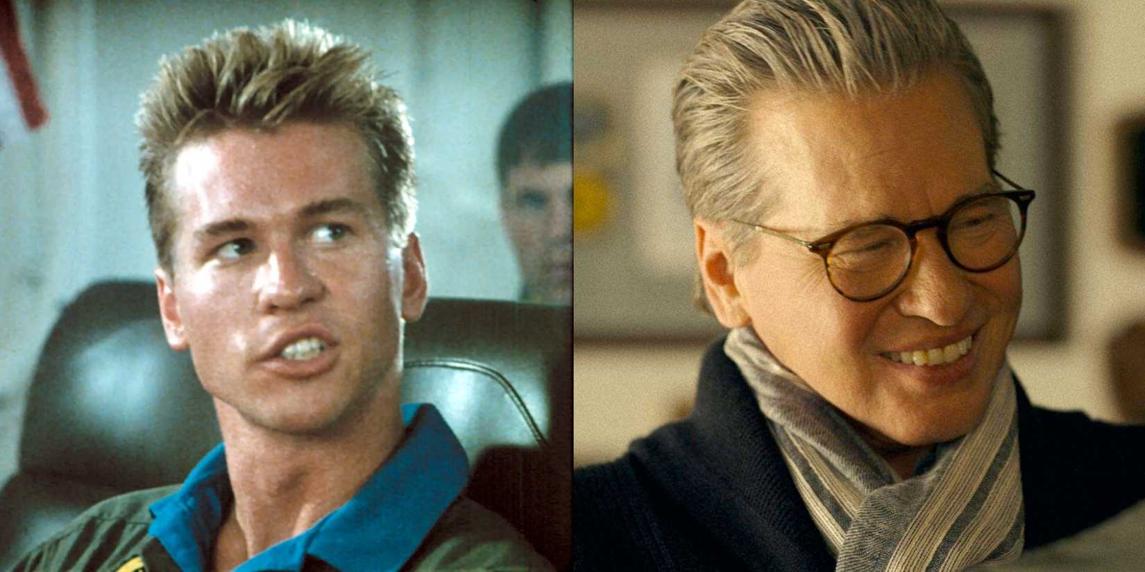 val kilmer side by side in top gun and top gun maverick