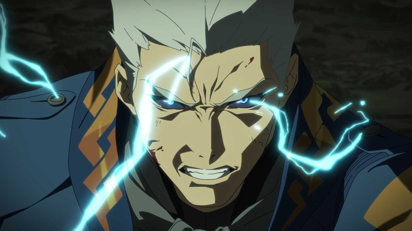 Vergil's eyes glowing in Devil May Cry season 2