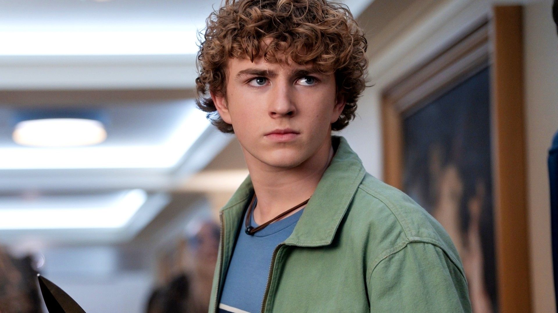 Walker Scobell holding his sword in Percy Jackson and the Olympians season 2