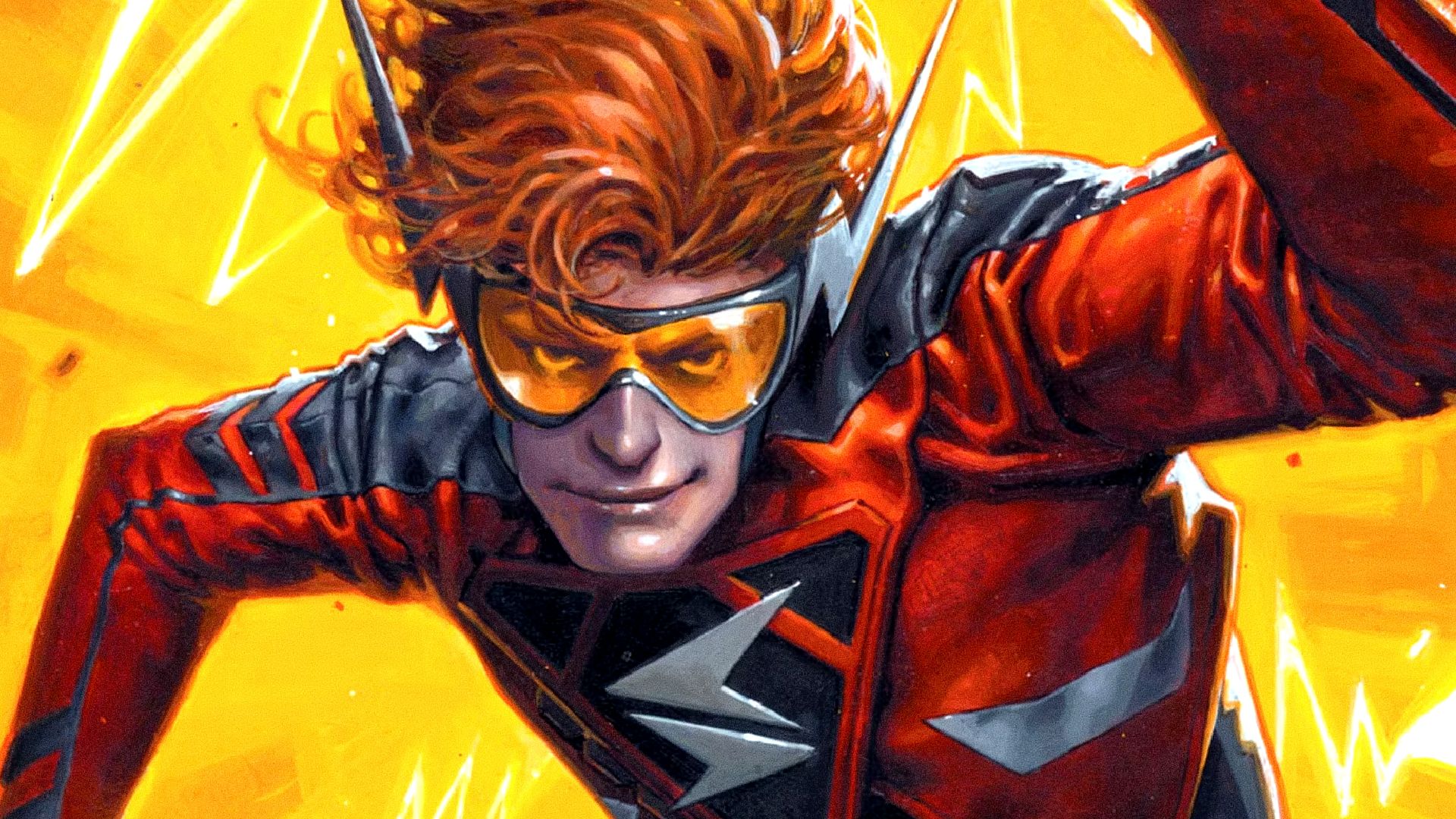 Wally West smiles while running in DC's Absolute Flash