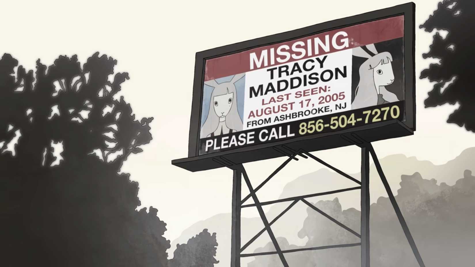 Where Is Tracy Maddison missing poster from concept trailer for pilot