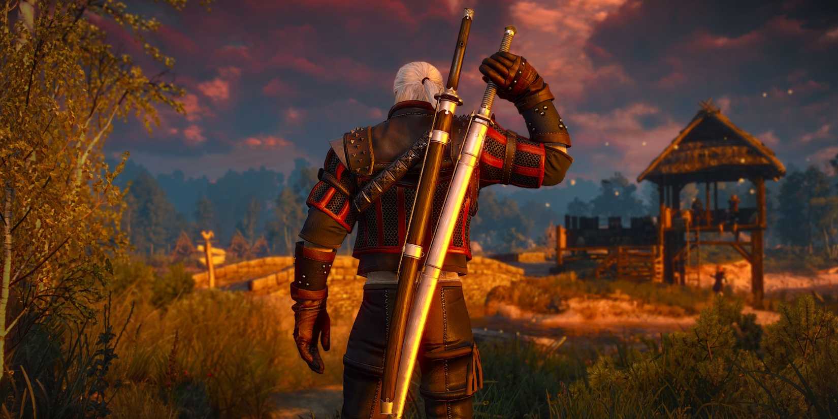 Witcher 3 hi res press kit image geralt from behind with swords