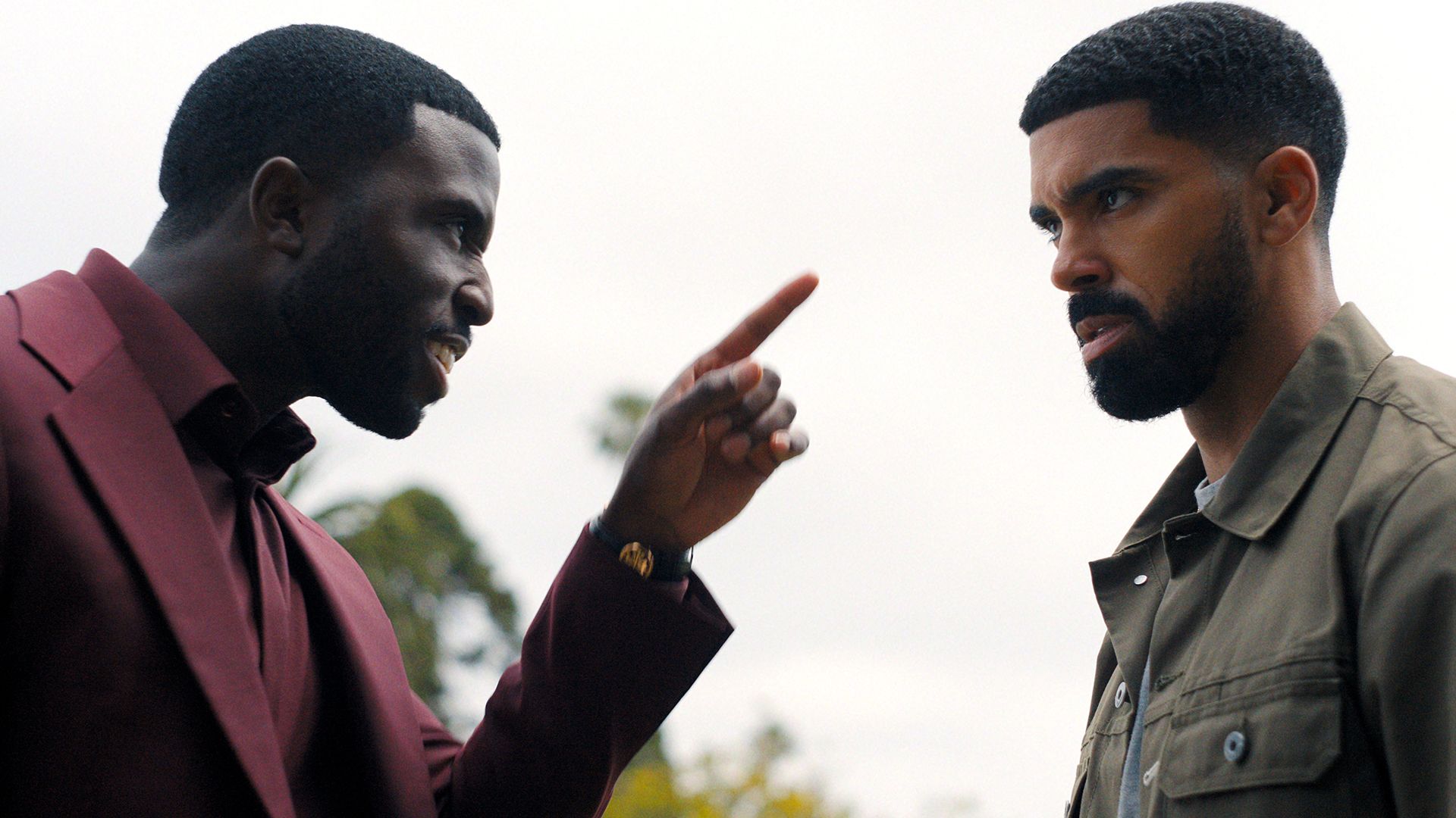 Y'Lan Noel & Matthew Law arguing in Nemesis