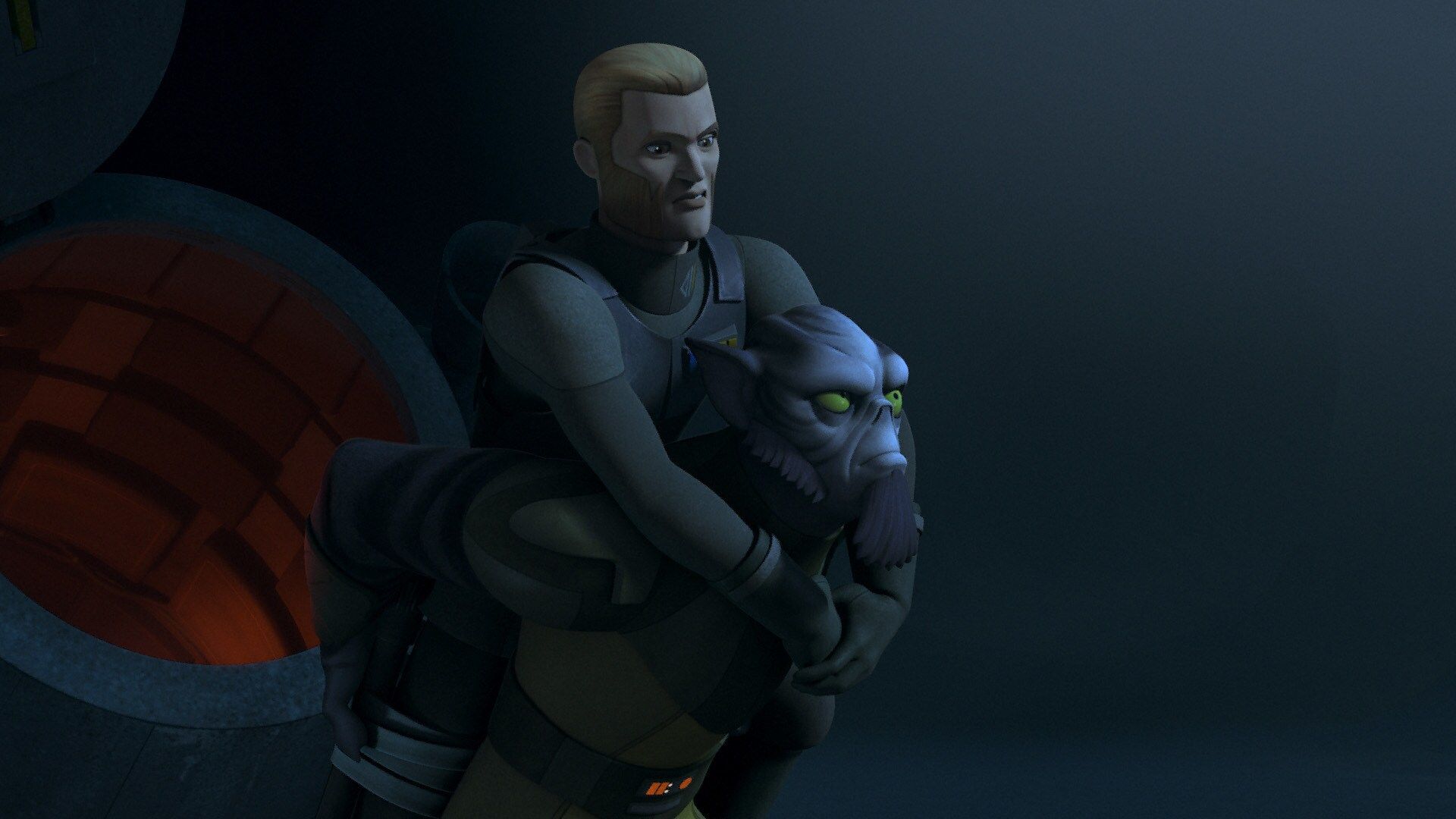 Zeb e Kallus em uma situação de sobrevivência
