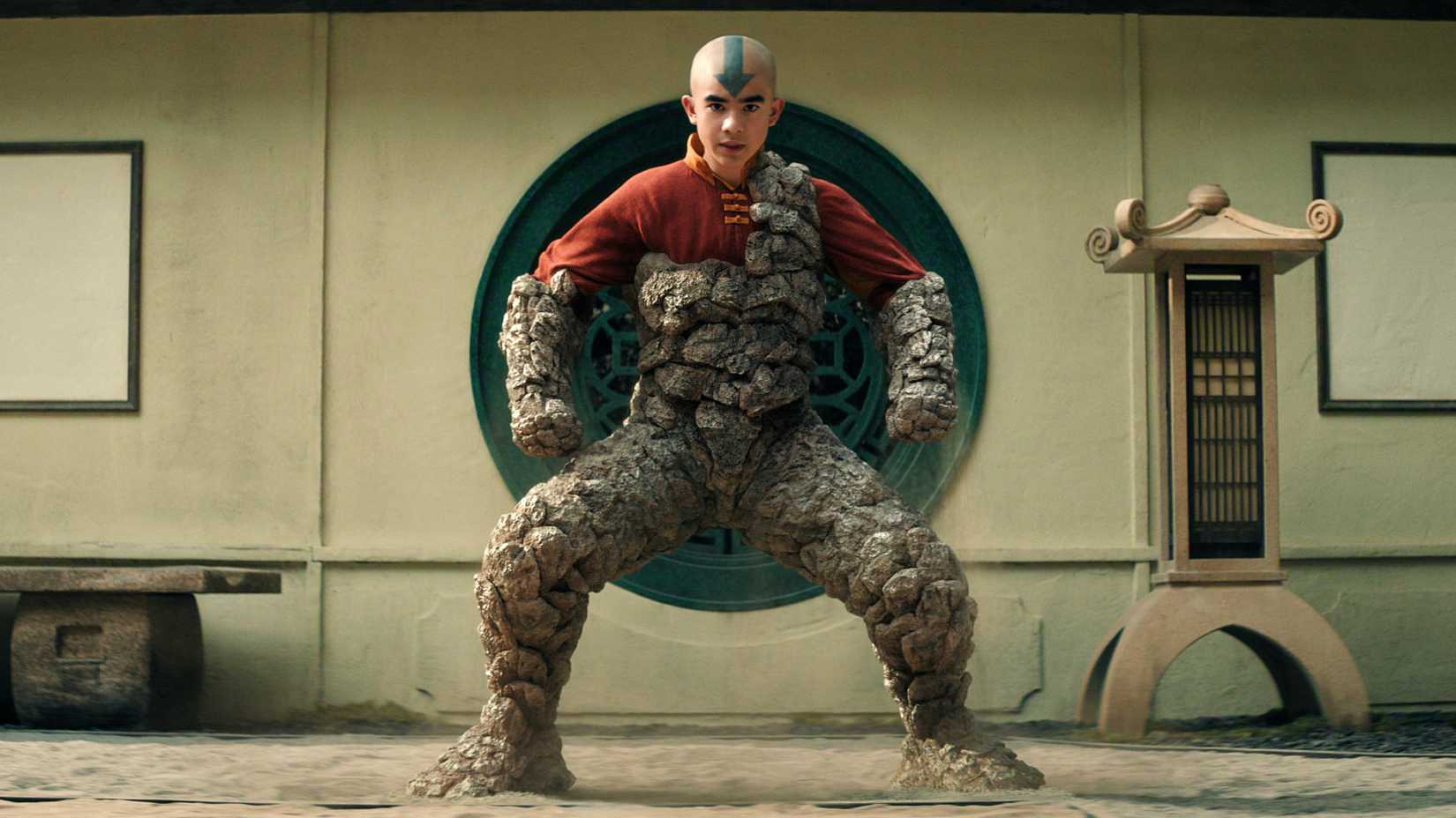 Aang in rock armor in Avatar The Last Airbender season 2