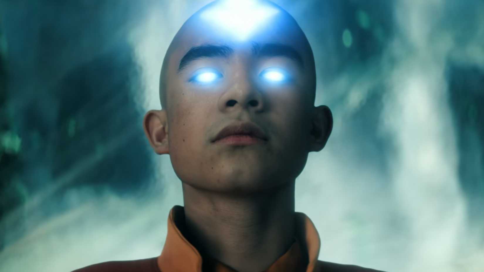 Aang in the Avatar State in Netflix's Avatar The Last Airbender season 2