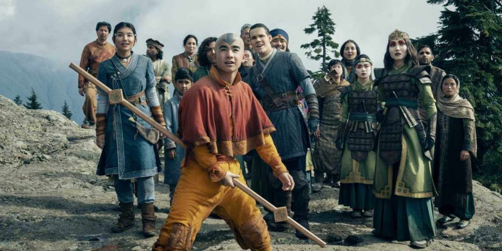 Aang in the Earth Kingdom in ATLA season 2 on Netflix