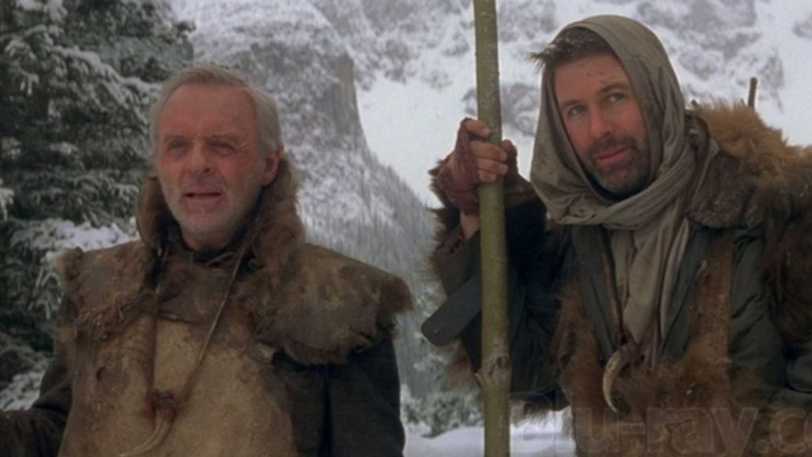 Alec Baldwin and Anthony Hopkins in The Edge