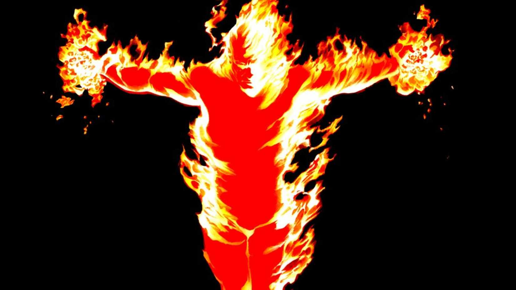 alex ross art of marvel's human torch, aka jim hammond, its first superhero