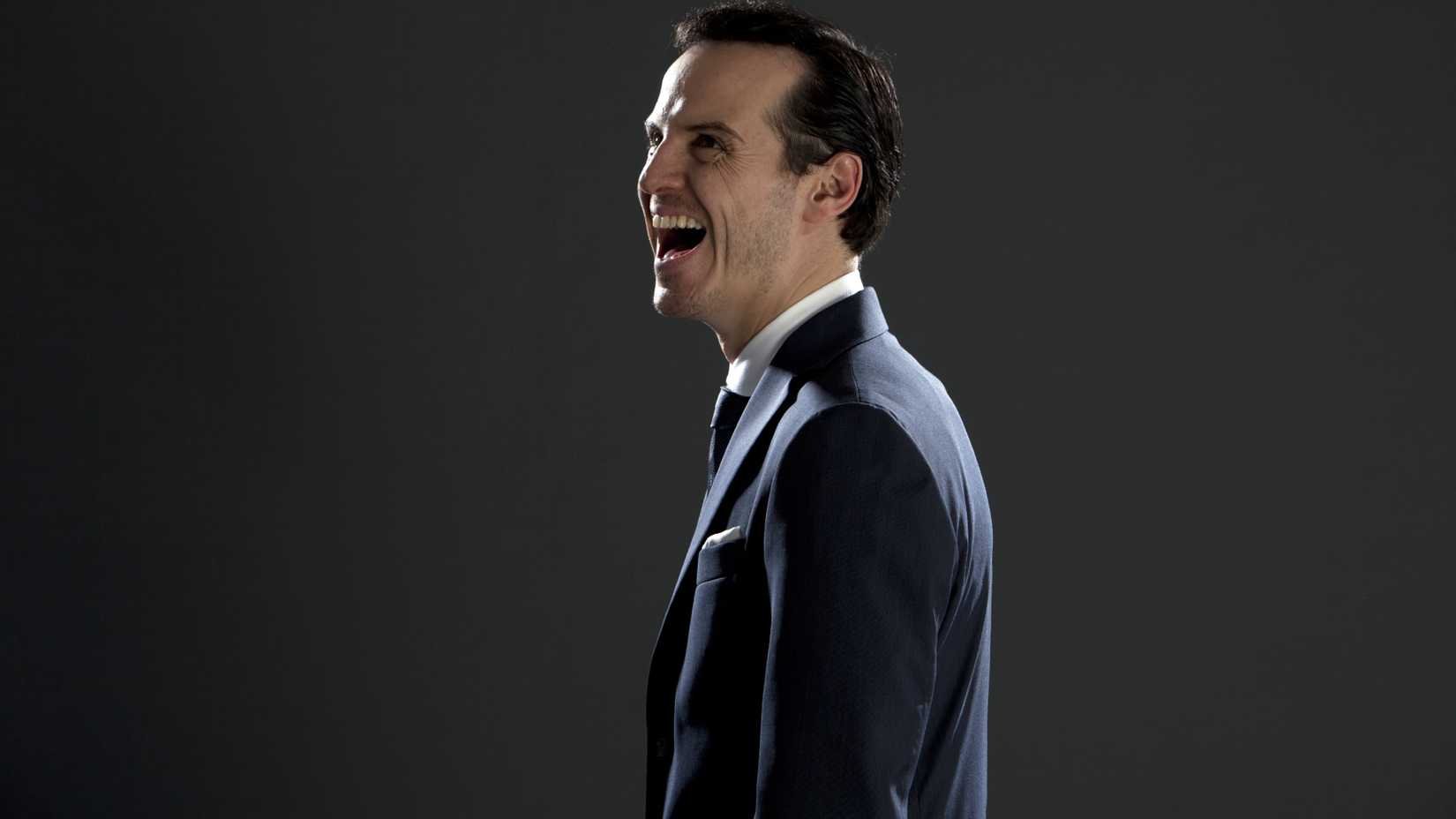 Andrew Scott as Jim Moriarty in Sherlock season 2 promo shot