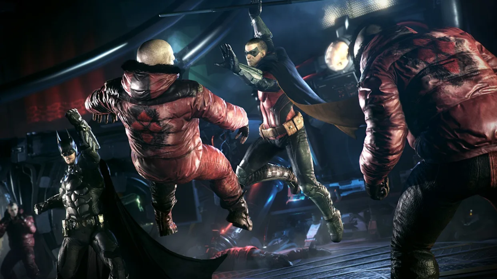 arkham knight batman robin combat