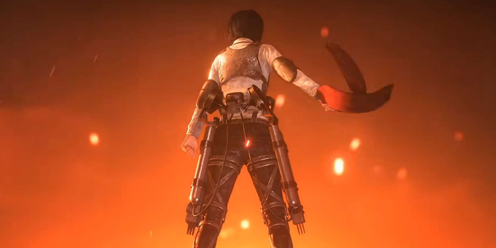 Attackon Titan Mikasa holding her scarf