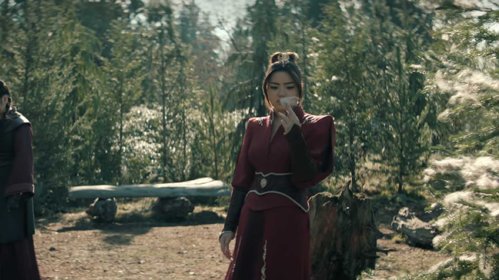 Azula holding Appa's fur in Netflix's Avatar The Last Airbender