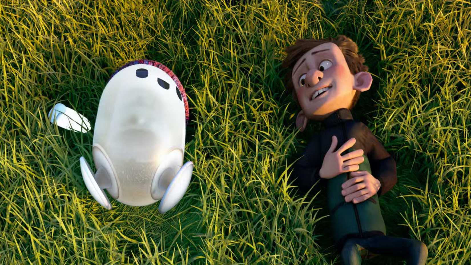 Barney lying with his B-Bot in Ron's Gone Wrong