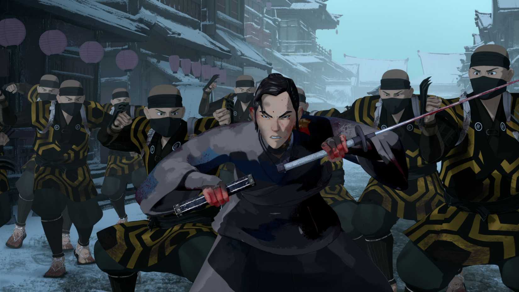 An action scene in Blue Eye Samurai-scaled