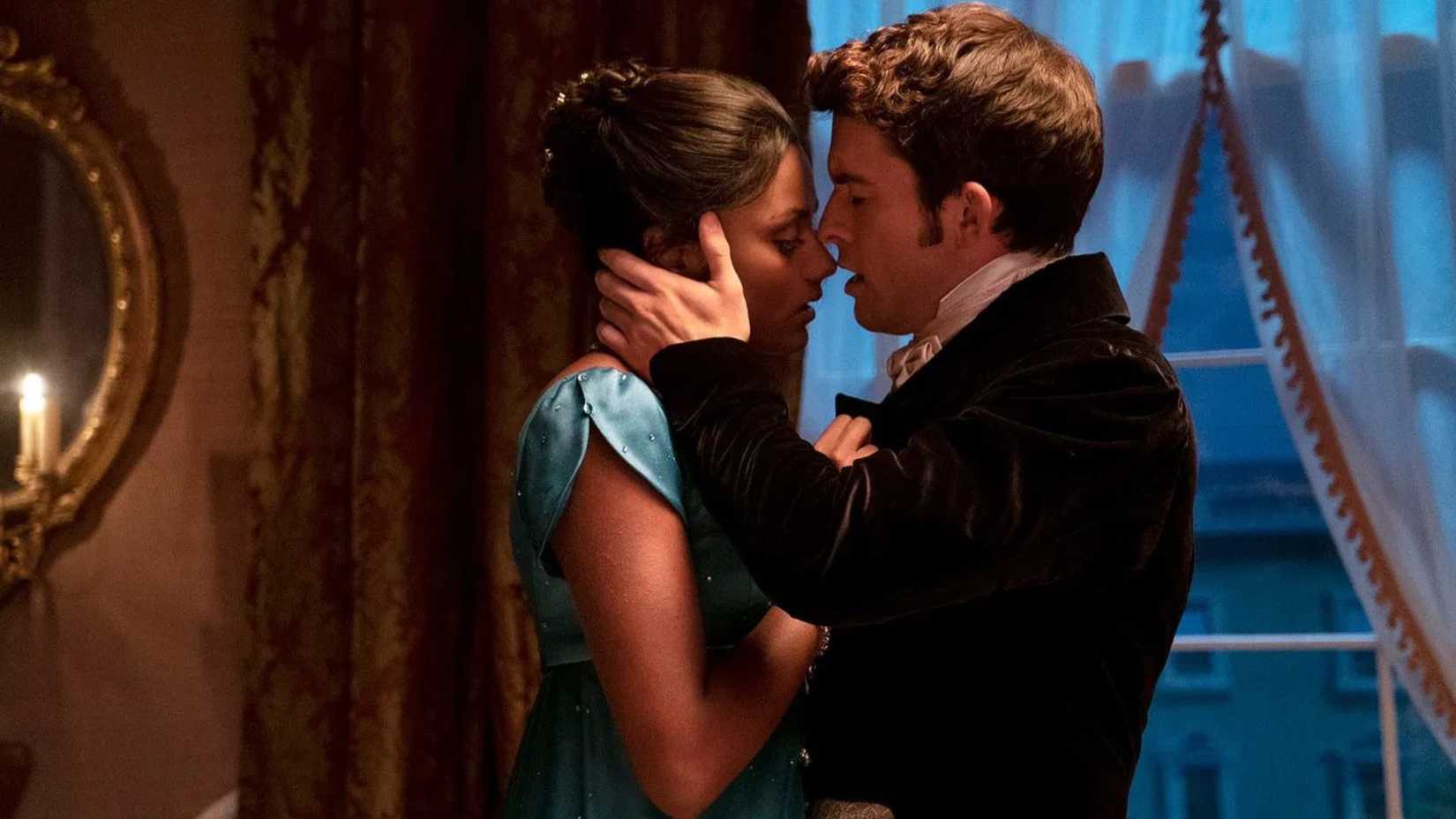 Kate and Anthony nearly kiss in Bridgerton season 2.