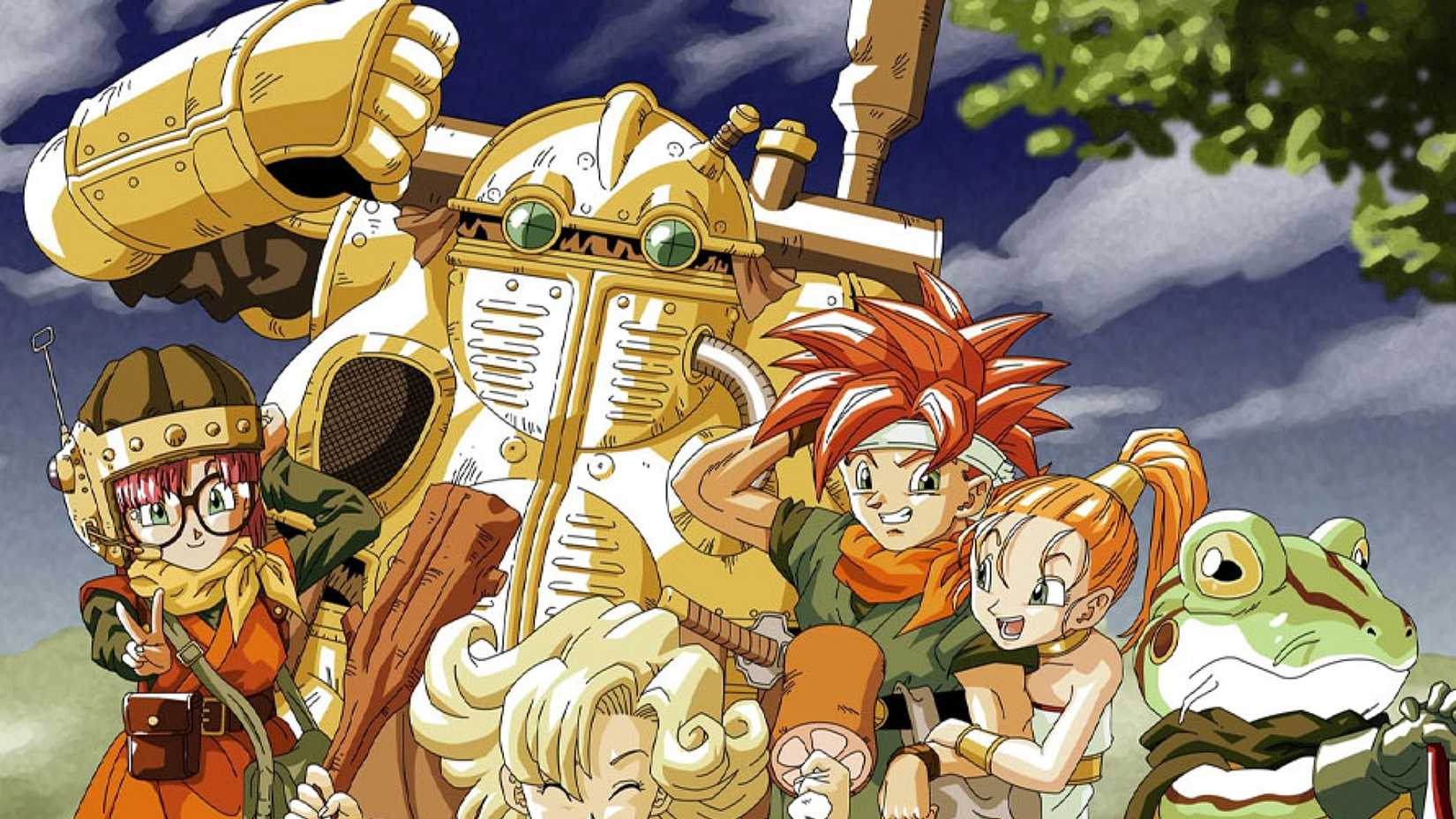 The key art for Chrono Trigger featuring the main cast all together.