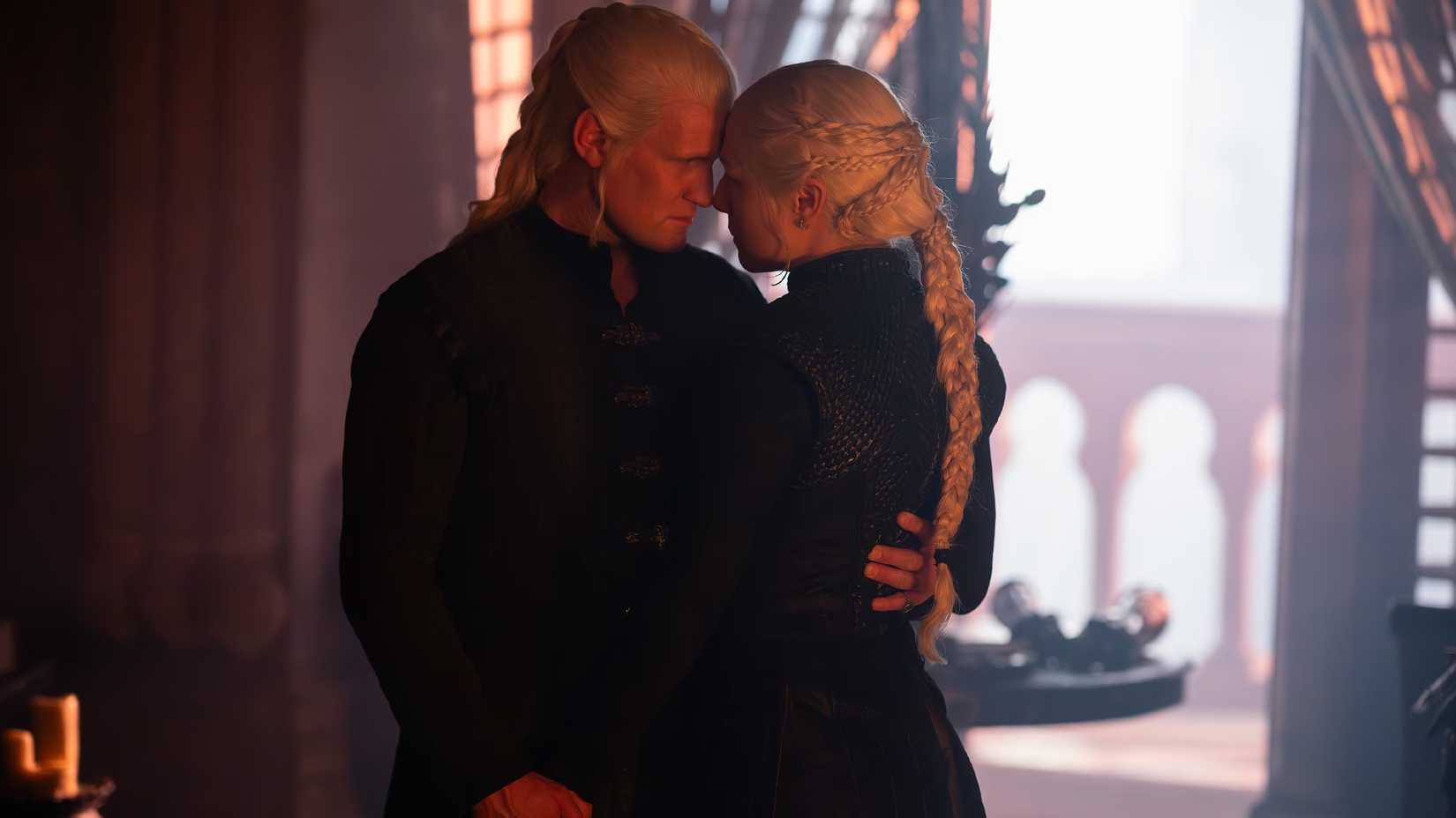 Daemon and Rhaenyra touch foreheads in House of the Dragon Season 3