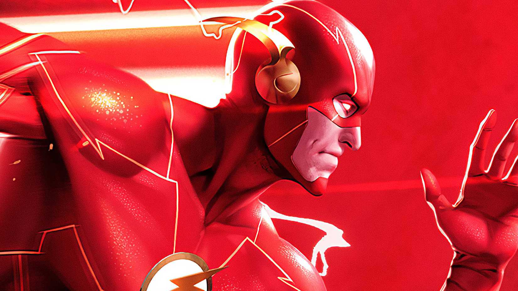 DC's The Flash runs on a red background