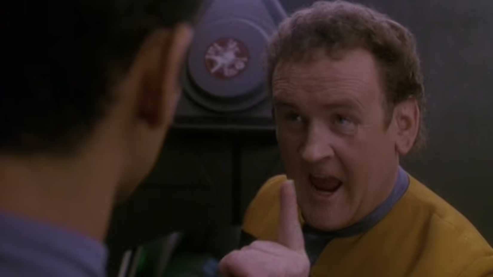 O'Brien yells at Bashir in the Deep Space Nine episode "Hard Time"