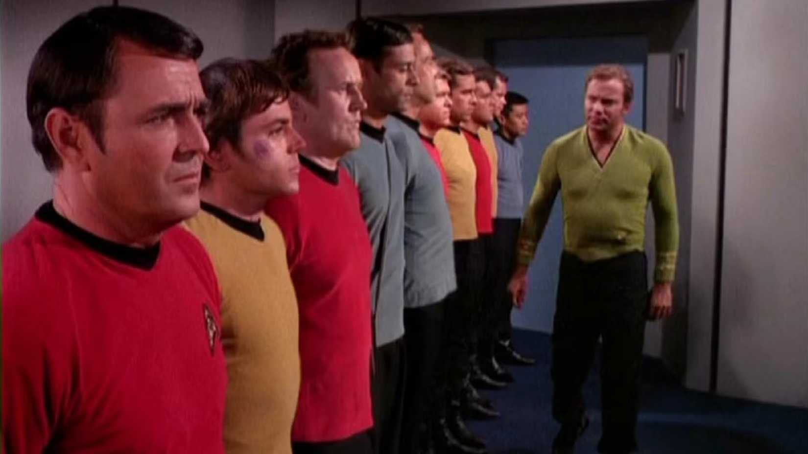 Bashir and O'Brien appear in a lineup in the Deep Space Nine episode "Trials and Tribble-ations"