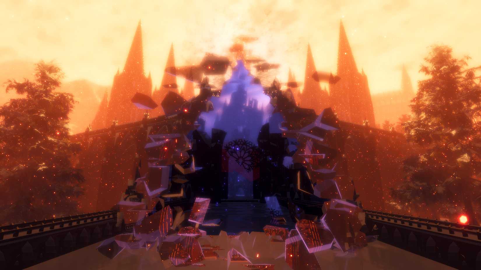 Desolus purple portal in an orange world