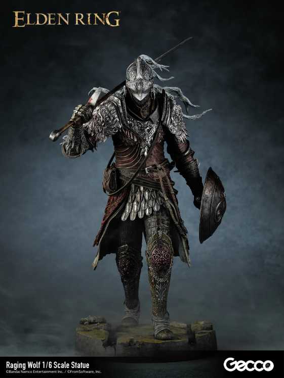 Image shows the official Raging Wolf statue
