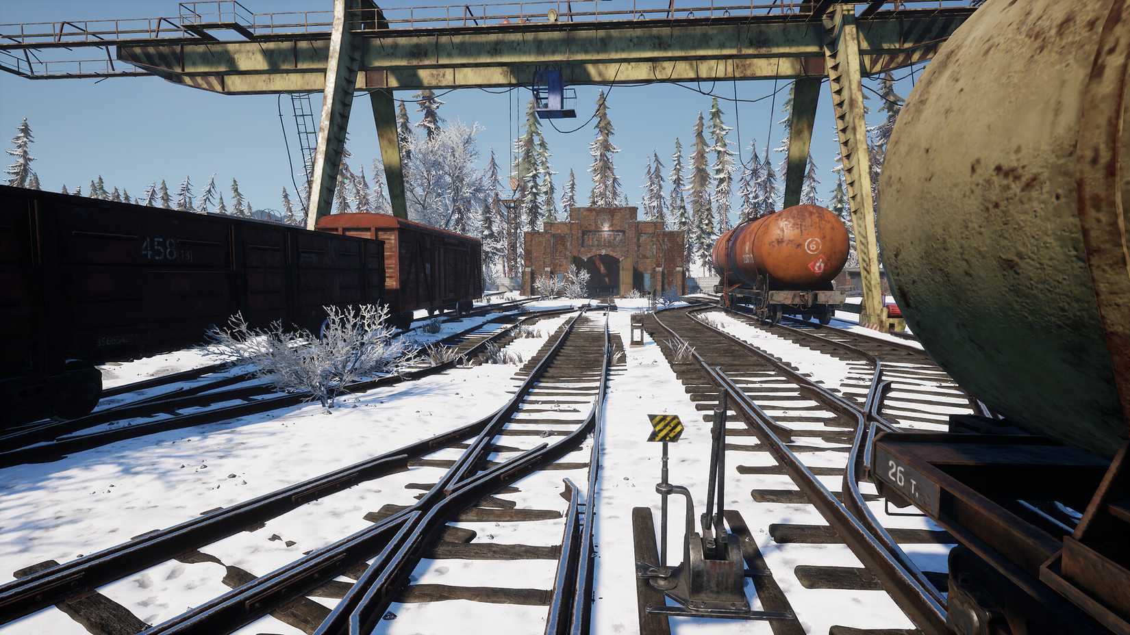 Dreadweave scene in a snowy railroad station