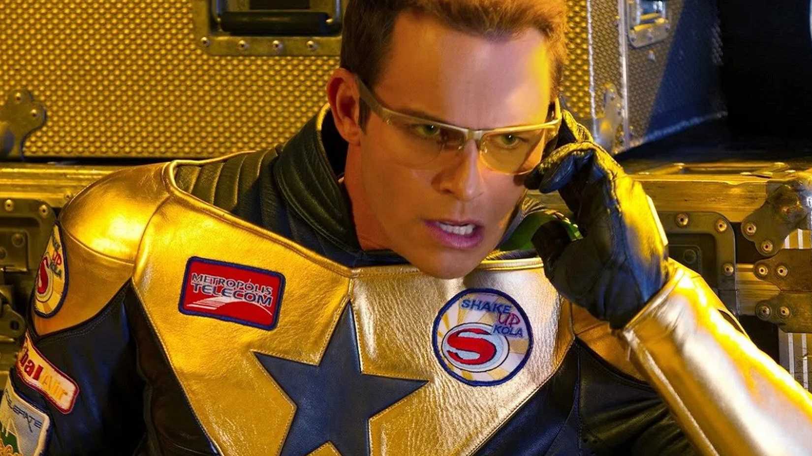 Eric Martsolf suited up as Booster Gold in the Superman TV show Smallville