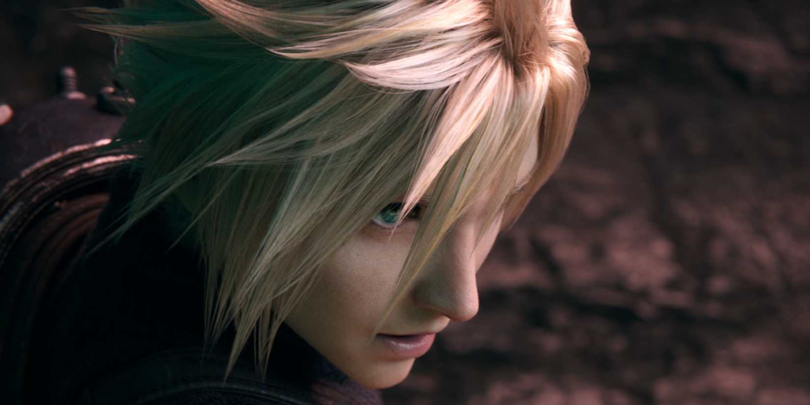 Final Fantasy 7 Rebirth closeup on side profile of Cloud's face