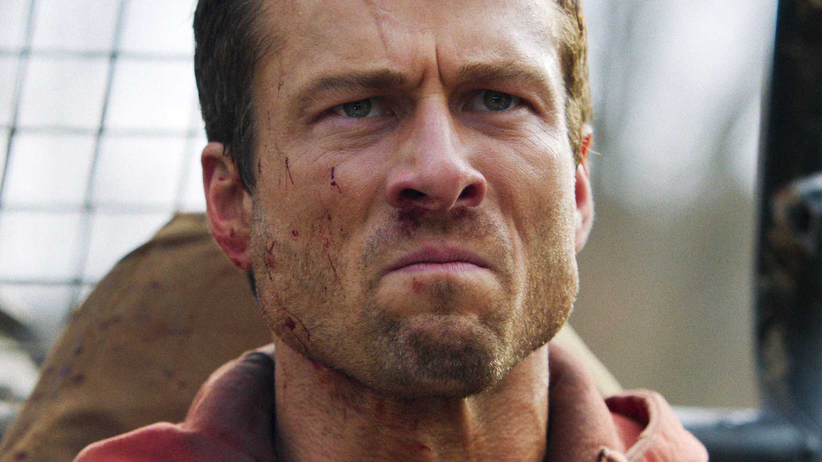 Glen Powell angry in The Running Man