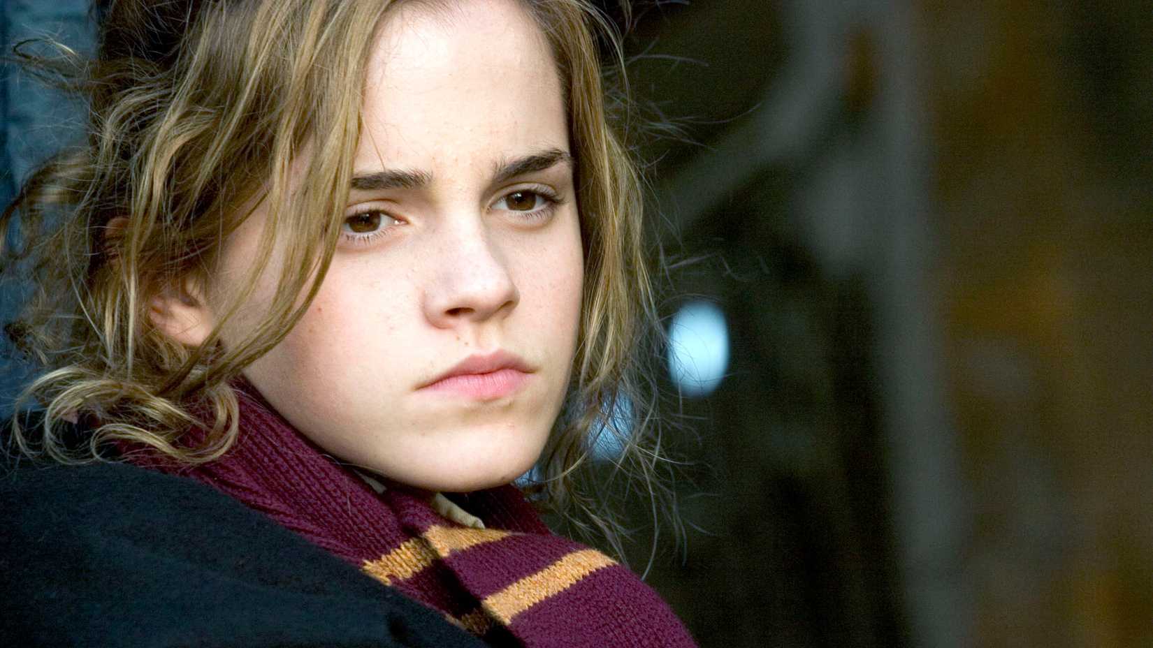 Hermione in uniform looking serious