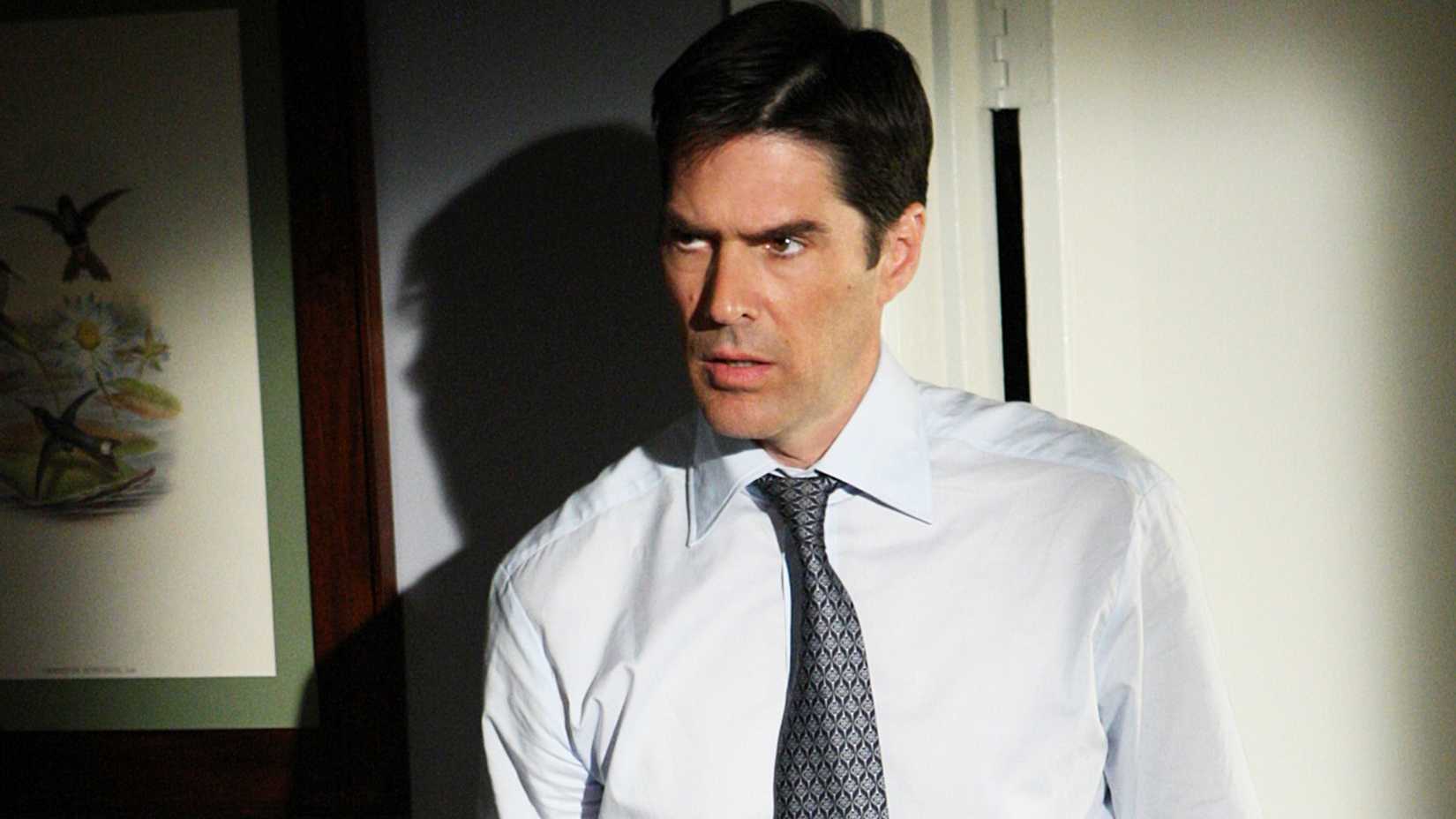 Thomas Gibson as Hotch in Criminal Minds.
