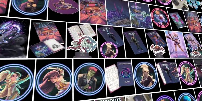 Rewards for the Idols of the Neon Dark Kickstarter.