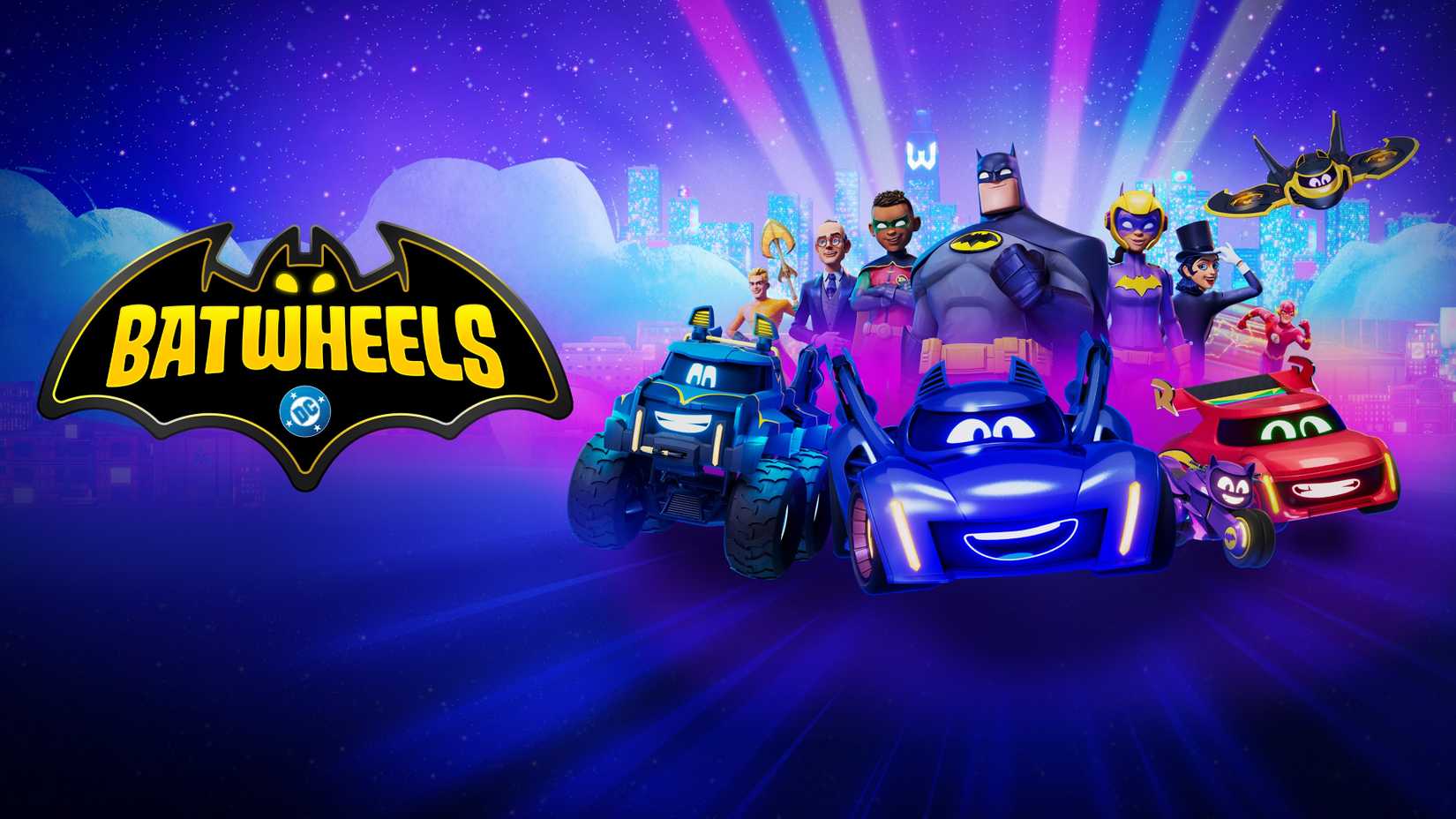 Batwheels season 3 key art with DC characters