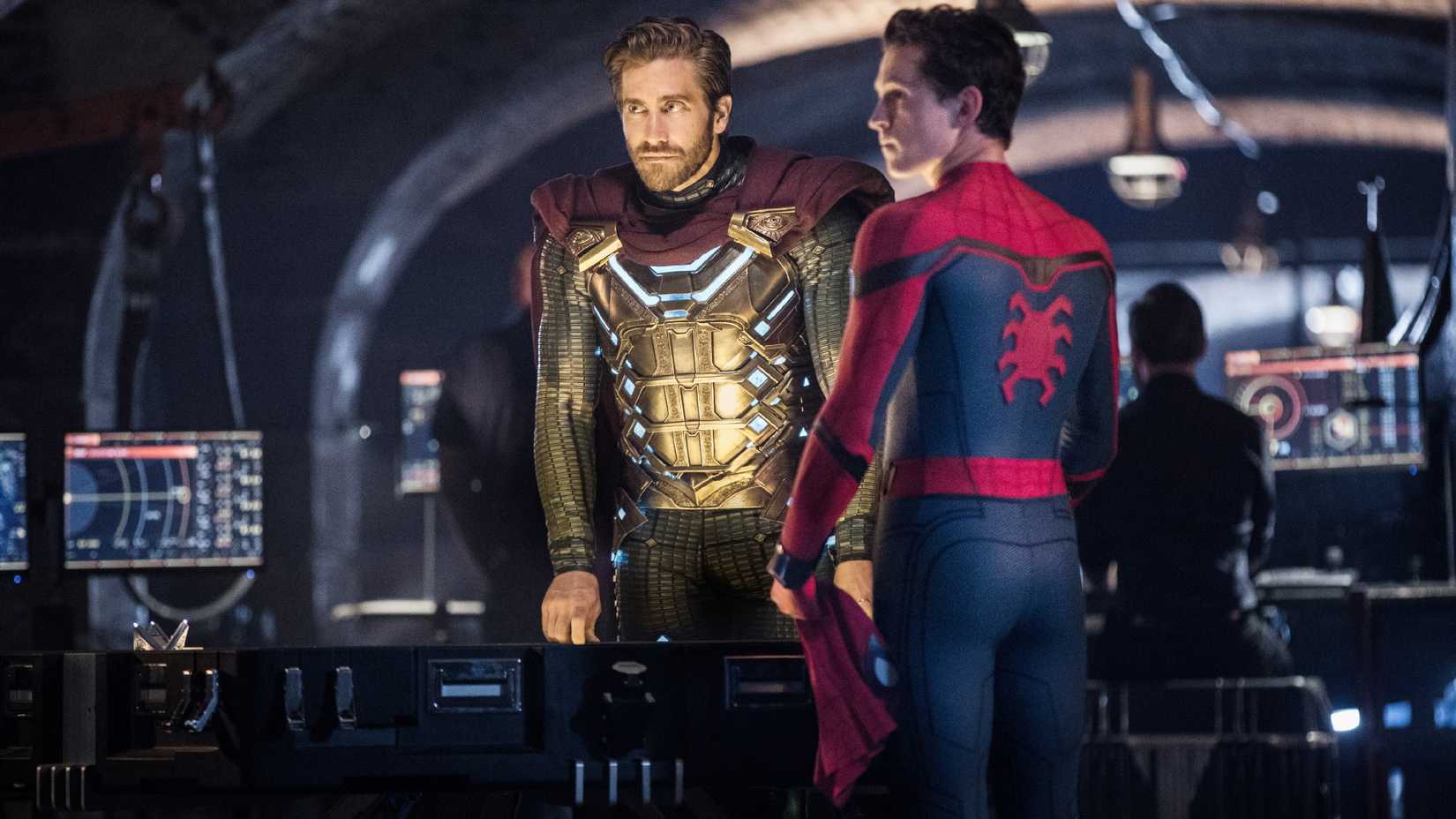 Jake Gyllenhaal and Tom Holland in Spider-Man Far From Home