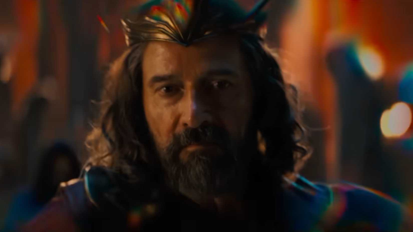 James Purefoy as King Randor accepting his fate as his family escapes in Masters of the Universe