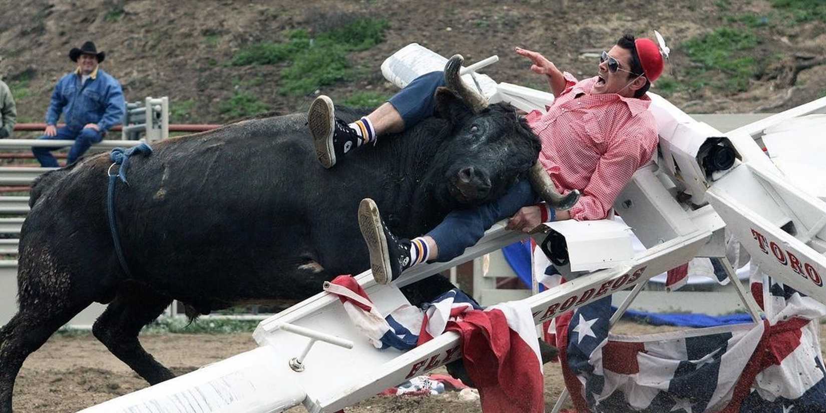 Johnny Knoxville getting gored by a bull in Jackass Number Two