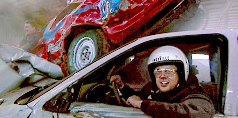 Johnny Knoxville in the Rent-a-Car Crash-Up Derby in Jackass The Movie